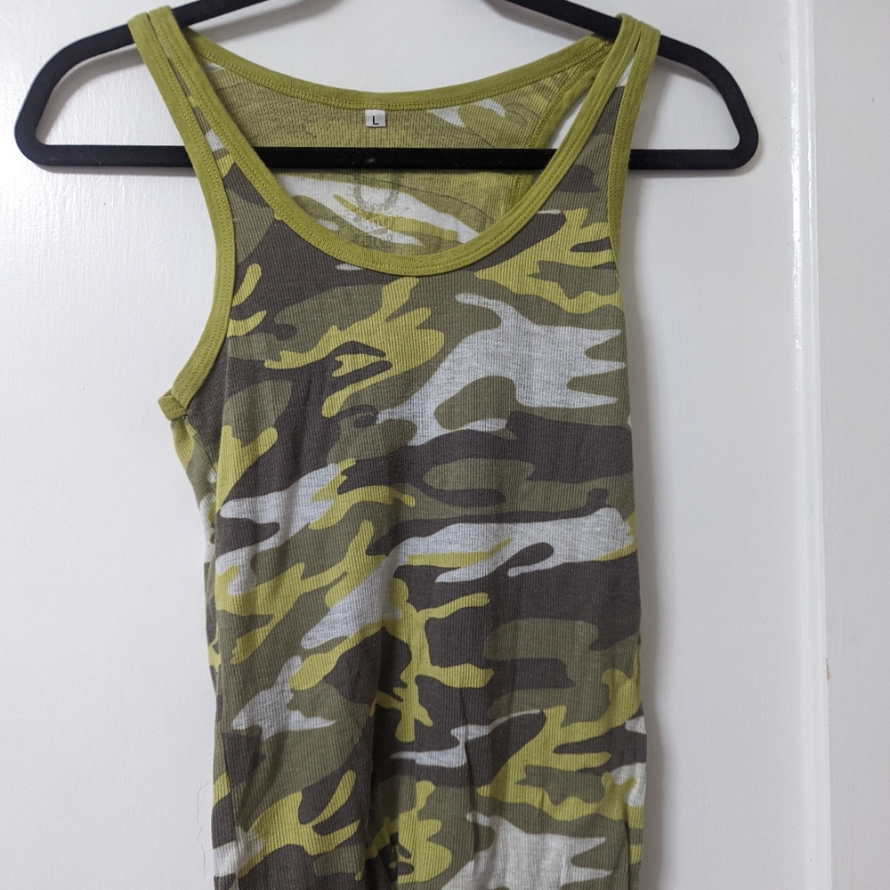 Blue Tattoo Camo tank top